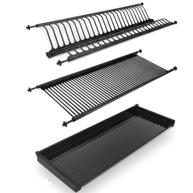 ESCURREPLATOS INOXIDABLE NEGRO MATE PARA MÓDULO DE 600. MODELO EIRE. INOX201