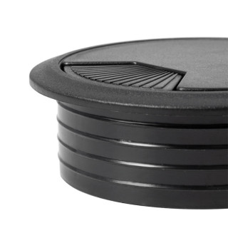 PASACABLE REDONDO. PLÁSTICO. NEGRO MATE TEXTURIZADO. DIÁMETRO 60MM. EMPOTRAR. ALTURA 20MM 2