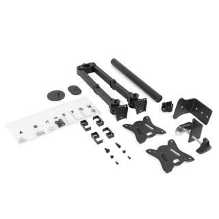 SOPORTE DOBLE PARA MONITOR. ACERO. ABRAZADERA A MESA. 17 A 32 PULGADAS. CARGA 10 KG. ALTURA 910MM 2