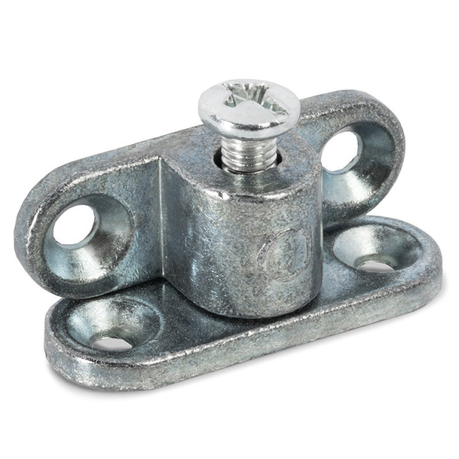 ENSAMBLAJE DE CONEXIÓN DUOS. ZAMAK. ZINCADO. TORNILLO RANURADO SUPERIOR. CUATRO TALADROS PASANTES. MÍNIMO 16MM