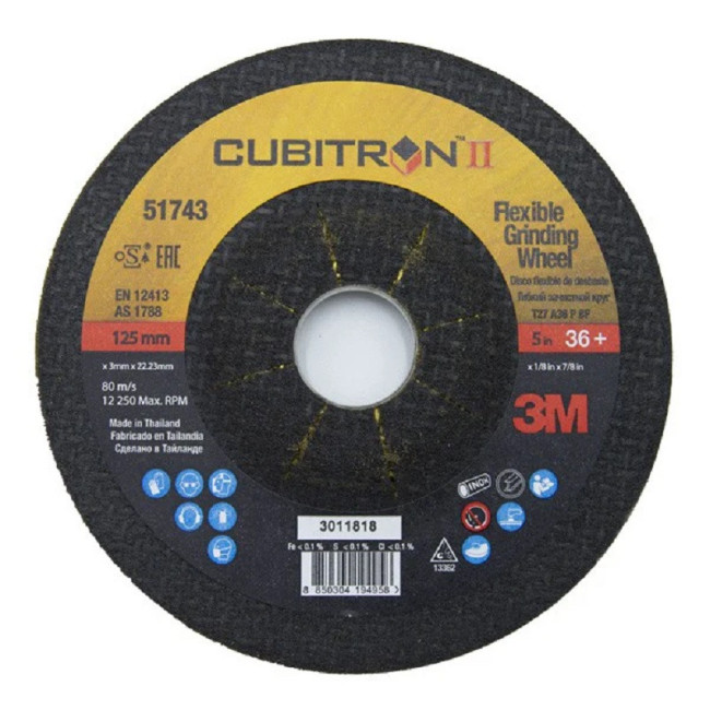 DISCO DE DESBASTE FLEXIBLE 3M CUBITRON II 125 MM