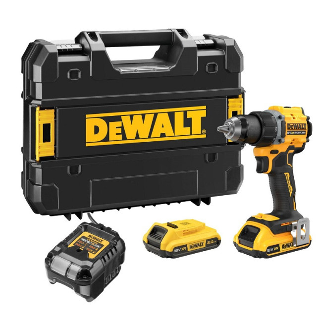 ATORNILLADOR INALÁMBRICO DCD708D2T-QW. SIN ESCOBILLAS. XR. BATERÍA 18V 2AH. DIÁMETRO 13MM - DEWALT
