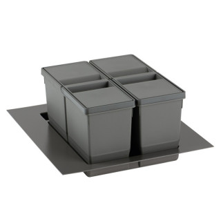 CUBO BASURA NETO M400-450-500 2X9L H209  C/BANDEJA INFERIOR. PARA INTERIOR DE CAJON. 2