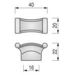 SERIE MARETA POMO ZAMAK 40X20. ELEGIR ACABADO.