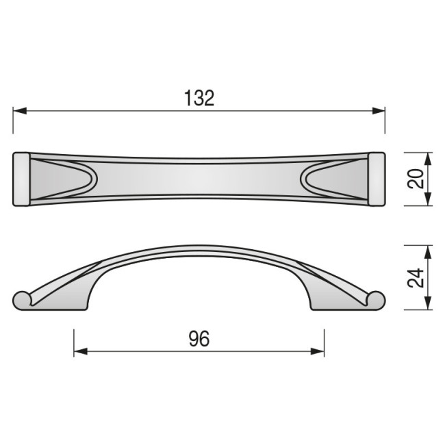 SERIE MARETA POMO ZAMAK 40X20. ELEGIR ACABADO.