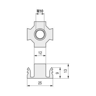 TUERCA UÑA-DENTADA PUNXO M10 ZINCADA 2