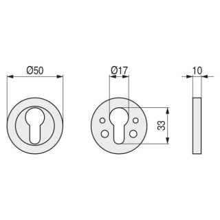 BOCALLAVE ZMK YALE Ø50 NIQUEL CEPILLADO 2