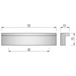 TIRADOR ALUMINIO TATI L52 C32 CROMO