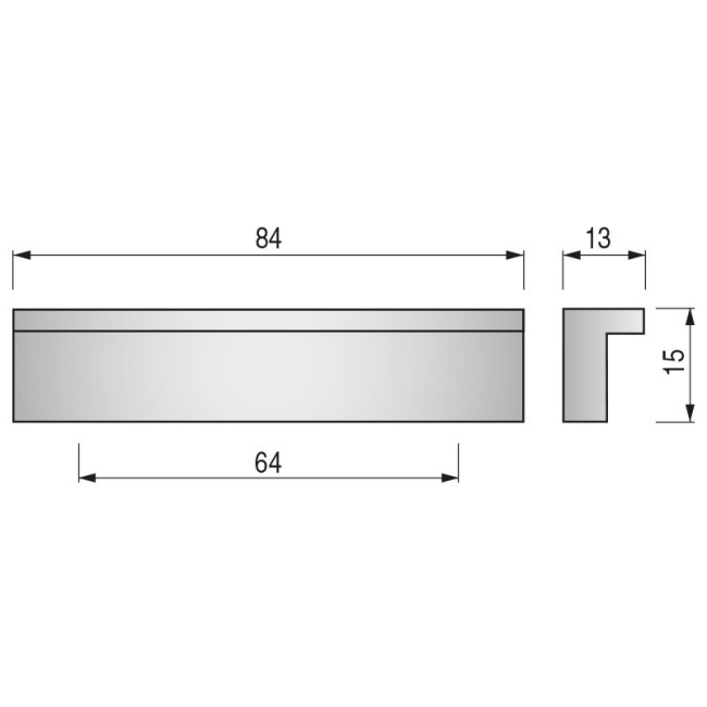 TIRADOR ALUMINIO TATI L84 C64 CROMO
