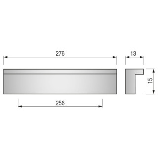 TIRADOR ALUMINIO TATI L276 C256 CROMO 2