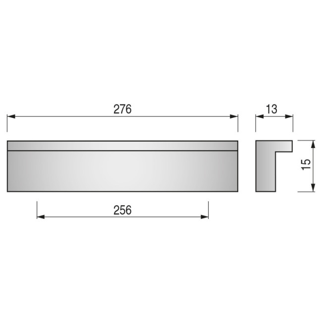 TIRADOR ALUMINIO TATI L276 C256 CROMO