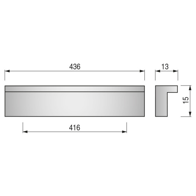 TIRADOR ALUMINIO TATI L436 C416 CROMO