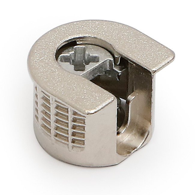 SOPORTE CAZOLETA EXCENTRICO SP20 ZAMAK NIQUEL PARA GRUESO DE TABLERO DE 19/20mm.