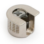 SOPORTE CAZOLETA EXCENTRICO SP20 ZAMAK NIQUEL PARA GRUESO DE TABLERO DE 19/20mm.