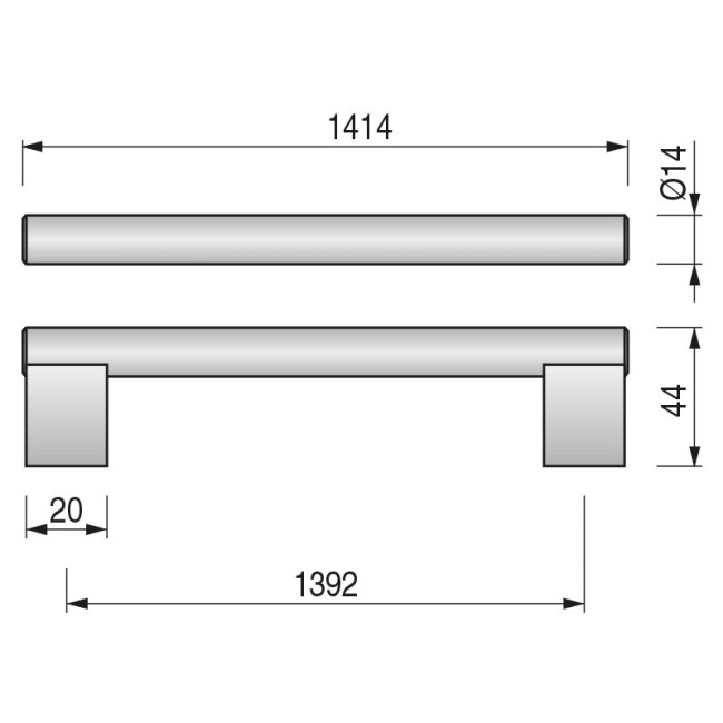 TIRADOR ALUM.DANILO C128 L150 PLATA MATE