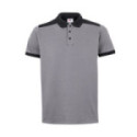 POLO MANGA CORTA BICOLOR STRETCH GRIS/NEGRO