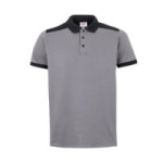POLO MANGA CORTA BICOLOR STRETCH GRIS/NEGRO | BEIGE NEGRO