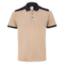 POLO MANGA CORTA BICOLOR STRETCH GRIS/NEGRO | BEIGE NEGRO