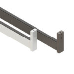 TUBO RECTANGULAR DE ALUMINIO. PLATA MATE. . 30 × 12 MM. SUJETA PERCHAS. LONGITUD 3 M