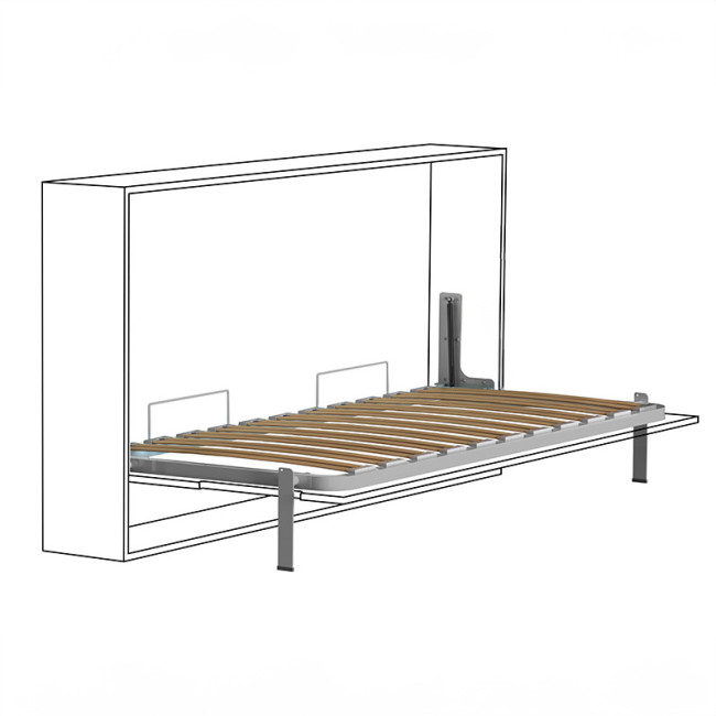 SOMIER HORIZONTAL 90x180 CON PATA BASCULANTE - COLOR GRIS
