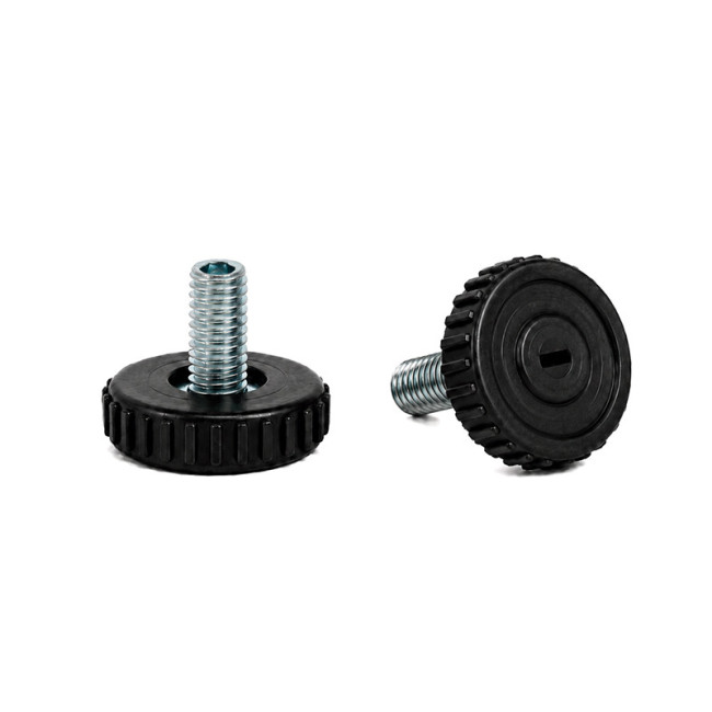 PIE NIVELADOR DAMEN Ø25 M8X13 NEGRO  C/HUELLA ALLEN 4mm.