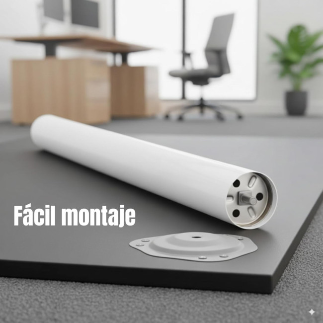 PATA DE MESA PLEGABLE BLANCA R9010 HIERRO. CON ALTURA REGULABLE 710-740 MM