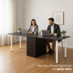 PATA DE MESA PLEGABLE BLANCA R9010 HIERRO. CON ALTURA REGULABLE 710-740 MM