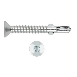 TORNILLO BROCA CABEZA PLANA ALETAS TORX 6,3-60 ZINCADO