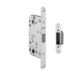 CERRADURA MAGNÉTICA DE EMBUTIR PARA BAÑO CALEB. ACERO INOXIDABLE. FUNCIÓN WC ACABADO NIQUEL SATINAD