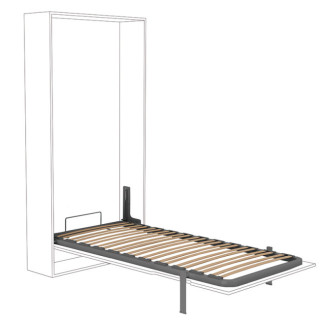 SOMIER VERTICAL ABATIBLE  105x190 ANTRACITA. CON PATA BASCULANTE