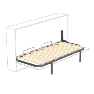 SOMIER ABATIBLE HORIZONTAL 135X190 ANTRACITA. CON PATA BASCULANTE