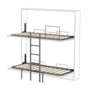 LITERA MULTILAMI 90X190 COMPLETA ANTRACI 2 SOMIERES, ESCALERA Y BARANDILLA FIJA