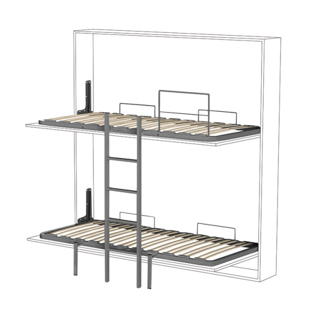 LITERA MULTILAM 90X200 COMPLETA ANTRACIT 2 SOMIERES, ESCALERA Y BARANDILLA FIJA