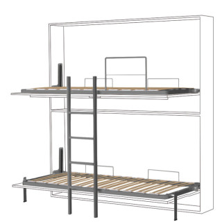LITERA MULTILAMINAS 90X190 ANTRACITA PATA BASCULANTE