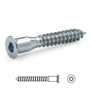 TORNILLO AUTORROSCANTE ROSCA MADERA, ALLEN ZINCADO 5-50 CABEZA PLANA CON PUNTA 2