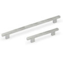 TIRADOR DE BARRA RECTA. ACERO INOXIDABLE. SECCIÓN RECTANGULAR ALARGADA. 288-736MM. DOS PATAS CENTRADAS