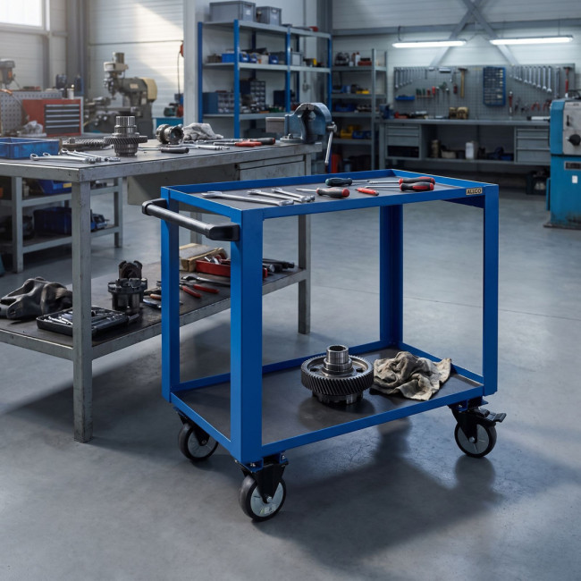 CARRO TALLER REFORZADO. ACERO PINTADO. CAPACIDAD 200KG. DOS BANDEJAS - ALYCO