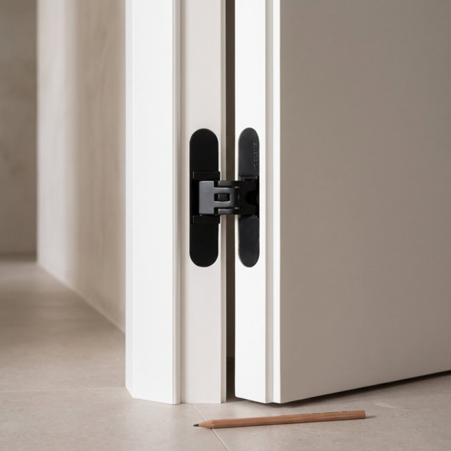BISAGRA INVISIBLE KUBICA K6200 NEGRO  REGULACION 3D. 45Kgs/2 BISAGRA 95X60mm.