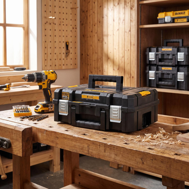 MALETA DE MODULAR TSTAK II. PLÁSTICO RÍGIDO. IP54. NEGRO Y AMARILLO - DEWALT