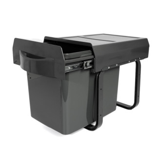 CUBO DE BASURA EXTRAÍBLE VIRTUS. CAPACIDAD 16L. TAPA ANTIOLORES. PLÁSTICO. COLOR ANTRACITA. ANCHO MÍNIMO 300MM