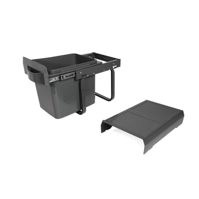CUBO DE BASURA EXTRAÍBLE VIRTUS. CAPACIDAD 16L. TAPA ANTIOLORES. PLÁSTICO. COLOR ANTRACITA. ANCHO MÍNIMO 300MM