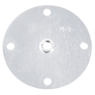 PLACA REDONDA PARA PATAS. ZINCADO. ROSCA M8. DIÁMETRO EXTERIOR 66MM - Q&AMPQ