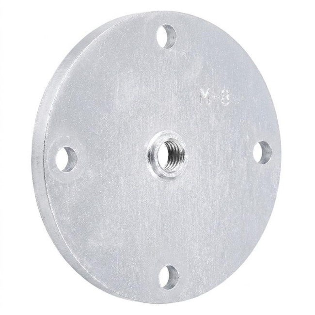 PLACA REDONDA PARA PATAS. ZINCADO. ROSCA M8. DIÁMETRO EXTERIOR 66MM - Q&AMPQ
