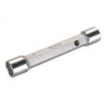 LLAVE TUBULAR DE DOBLE BOCA. ACERO. GRIS METALIZADO. TALADRO LATERAL - ALYCO