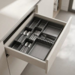 CUBERTERO MODULAR. ALUMINIO. ANTRACITA. PARA CAJONES. FONDO 471MM