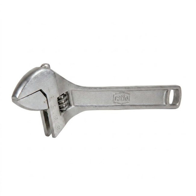 LLAVE AJUSTABLE. ACERO. ZINCADO. TORNILLO SINFÍN. 8 PULGADAS - RATIO