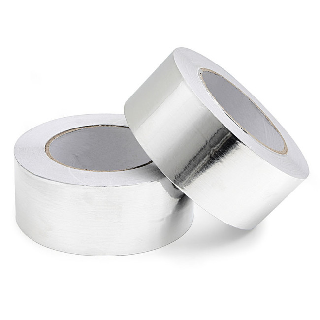 CINTA DE ALUMINIO AUTOADHESIVA. ALUMINIO. PLATA. ESPESOR 50?M. SELLADO CONDUCTOS. LONGITUD 50M