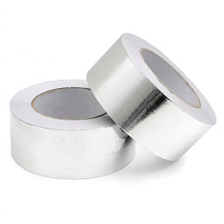 CINTA DE ALUMINIO AUTOADHESIVA. ALUMINIO. PLATA. ESPESOR 50?M. SELLADO CONDUCTOS. LONGITUD 50M 2