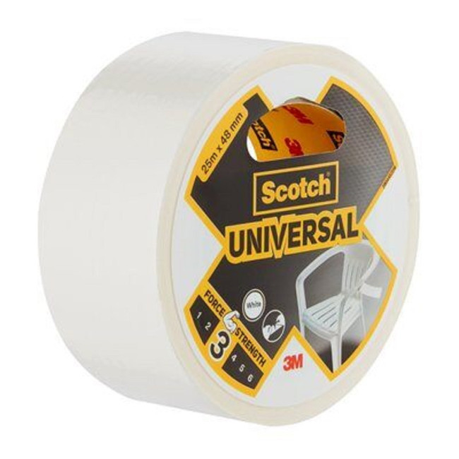 CINTA ADHESIVA DE DOBLE CARA SCOTCH UNIVERSAL. BLANCO. ANCHO 48MM. LONGITUD 25M - 3M