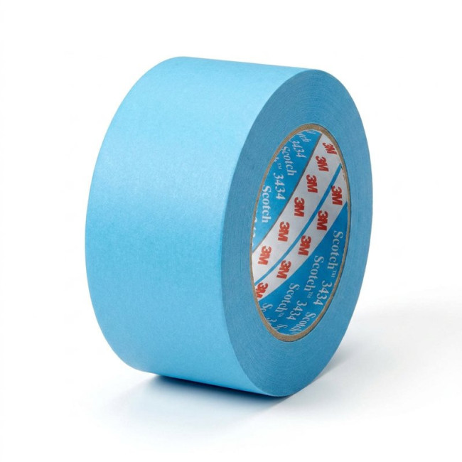 CINTA DE ENMASCARAR SCOTCH 3434. PAPEL CREPÉ SUAVE. ACABADO MATE. AZUL CLARO. ANCHO 48MM - 3M